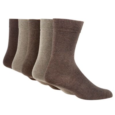 Freshen Up Your Feet Pack of five brown socks